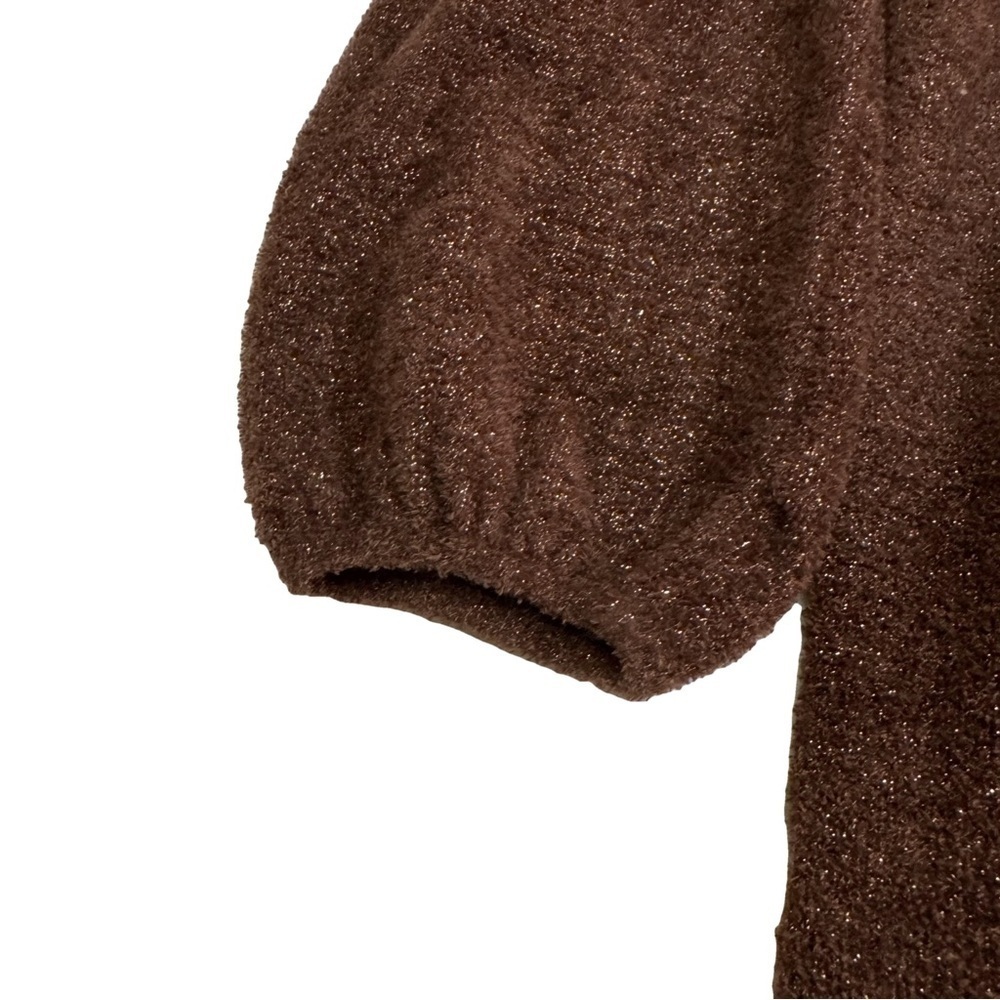 Newport News Brown Metallic Dress Size Small Balloon Sleeves Fit and Flare NWOT - Picture 7 of 13